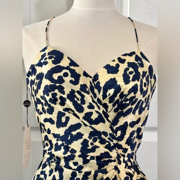 Vintage 1988 S.I.L.K.S St Gillian Silk Leopard Cocktail Dress Deadstock 6 - Picture 3 of 14